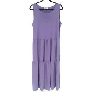 Zenana Light Purple Tiered Swing Midi Dress Size XL